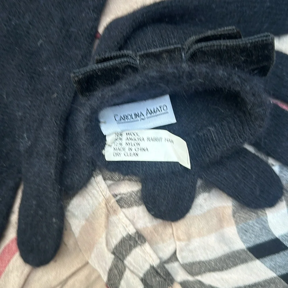 Carolina Amato Wool Angora Rabbit Hair Gloves